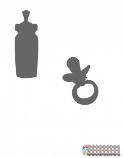 baby shower stencil of baby bottle and pacifier | Free Printable ...