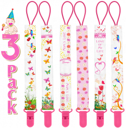 MOM'S LOVE - PINK PACIFIER CLIPS – KiddosArt