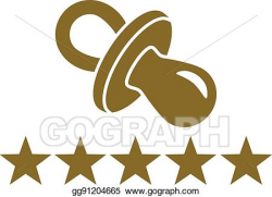Vector Stock - Pacifier with five golden stars. Stock Clip ...