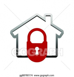 Vector Stock - House lock icon. Clipart Illustration ...