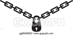 EPS Vector - Chain and padlock silhouette. Stock Clipart ...