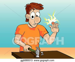 Clip Art Vector - Hammer accident, lots of pain. Stock EPS ...