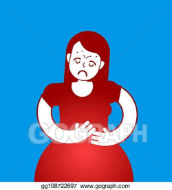 EPS Illustration - Pms icon. menstrual pain girl sign. woman ...