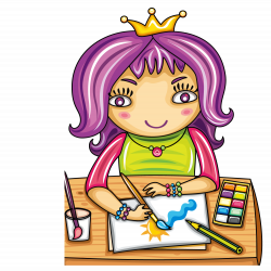 Student Child Clip art - Wearing a crown painting students 1500*1501 ...