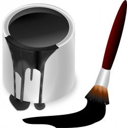 Black Paint Bucket With Paint Brush Clip Art at Clker.com - vector ...