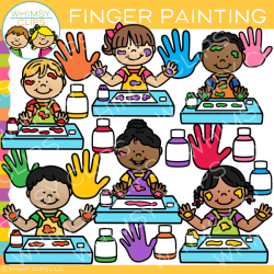 Kids Finger Painting Clip Art