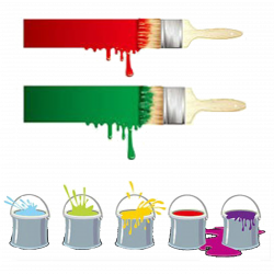 Paintbrush Paintbrush Painting Clip art - Paint brushes and paint ...