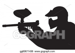 Vector Illustration - Paintball player in silhouette. EPS ...