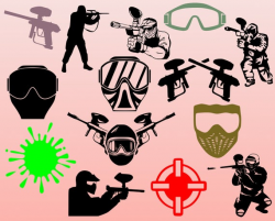 Paintball SVG Bundle, Paintball Cut Files, paint ball clipart, paintball  vector, paintball gun svg, paintball file for silhouette and cricut