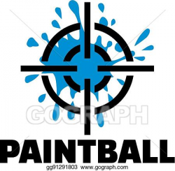 Vector Stock - Paintball with target and blue splash ...