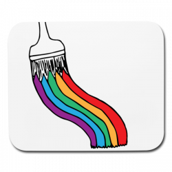 Proud To Be Homo | Rainbow Paint Brush - Mouse pad Horizontal