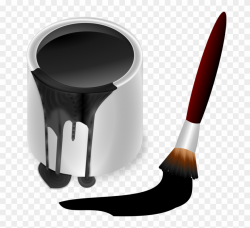 Paintbrush Bucket Painting - Bote De Pintura Negro Clipart ...