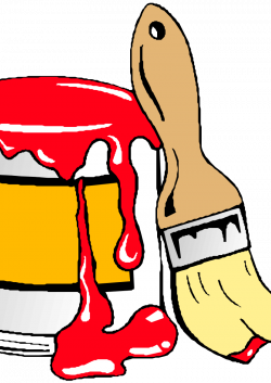 Clipart - Paint can with brush