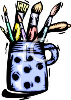 Clipart Image: Paintbrushes In a Cup