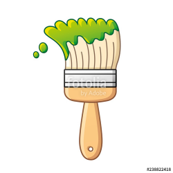 Green paint brush vector isolated