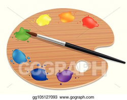 Vector Art - Palette artists painting wood board colors. EPS ...