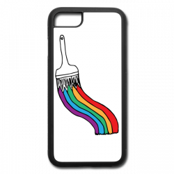 Proud To Be Homo | Rainbow Paint Brush - iPhone 78 Rubber Case
