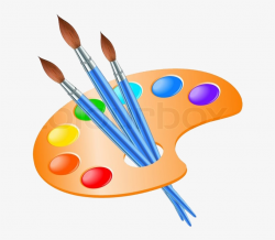 Painting Brush With Plate - Free Transparent PNG Download ...