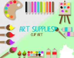 Art supplies Clipart - Art Party Vector Clipart - Paint ...