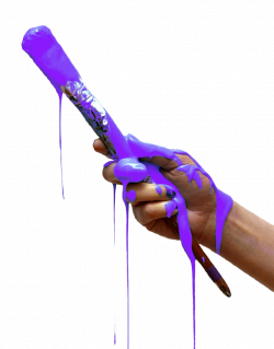scpurple purple paint brush hand art painting hold grab...