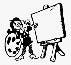 Drawing Artist Painting Black And White - Paint Clipart ...