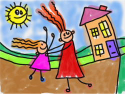 Clipart - Mother And Daughter Painting