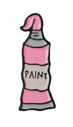 Pink paint enamel pin. WHOEVER TRIED TO ROB ME OF MY 