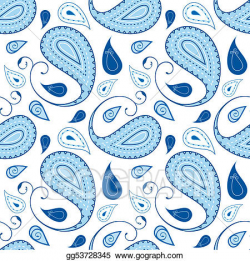 Clip Art - Blue paisley pattern. Stock Illustration ...