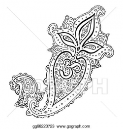 Vector Art - Paisley. ethnic ornament. om aum symbol ...