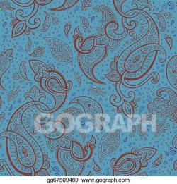 Vector Art - Elegant hand drawn paisley pattern. EPS clipart ...