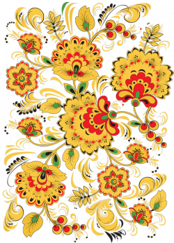 Folk Khokhloma painting from Russia. Floral pattern. | Скамья ...