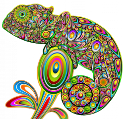 Chameleons Lizard Psychedelic art Psychedelia - Hand-painted ...