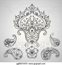 Vector Art - Paisley ornament, hand drawing. Clipart Drawing ...