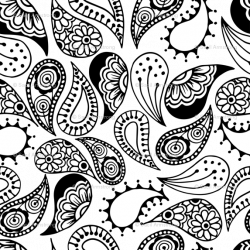 Paisley - Black and White fabric - artbeingva - Spoonflower