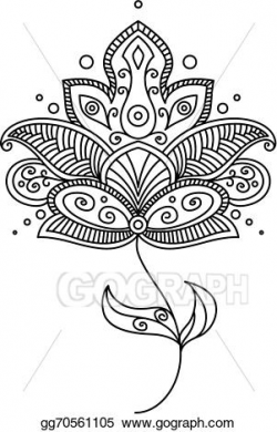 Vector Stock - Persian paisley flower design. Clipart ...