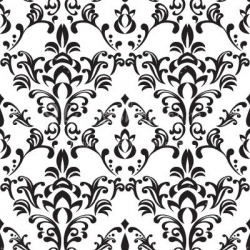 Simple Free Black and White Damask Vector Pattern ...