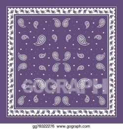 Vector Illustration - Purple paisley bandana simple pattern ...