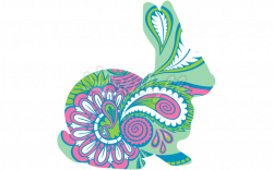 Paisley Rabbit Decal - Easter Bunny shaped window stickers