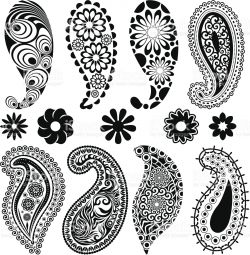 A lot of paisley and single flowers in one set. | stencils ...