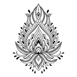 Henna Tattoo Flower Template IN Indian Ethnic Paisley ...