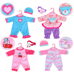 ibayda 4-Sets Doll Clothes Include Rompers Headband for 11