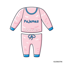 Pink pajamas isolated.