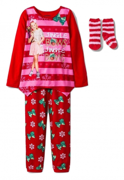 Girls Jojo Siwa 'Jingle Bows' 2pc Christmas Pajama Set