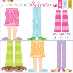 Pajama Feet Cute Digital Clipart for Card Design, Scrapbooking, and Web  Design