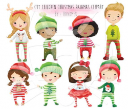 Christmas pajamas, Cute Christmas, Christmas children Clipart Instant  Download,PNG file - 300 dpi