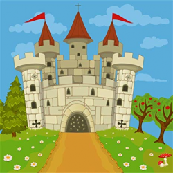 Amazon.com : LFEEY 8x8ft Cartoon Medieval Castle Backdrop ...