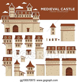 Vector Stock - Medieval castle or royal fortress constructor ...