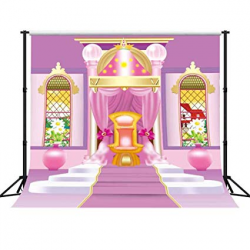Amazon.com : GESEN Pink Castle Backdrop 10X10ft Barbie ...