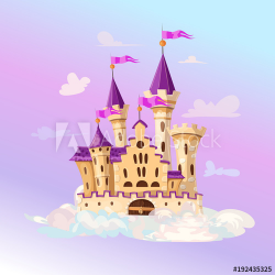 FairyTale cartoon castle. Cute cartoon castle. Fantasy ...