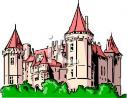 Clip Art Image: A Castle with a Red Roof